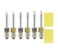 Yarryuter 6Pcs Brass Soldering Tips USB Soldering Iron Head Welding Soldering Tips for E10 Interface Soldering Stations