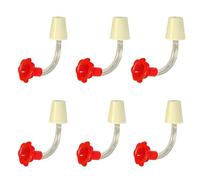 Yarryuter 6pcs Hummingbird Feeder Tubes and Stoppers with Red Floral Tip for Outdoor Making Your Own Bird Feeders