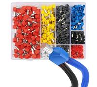 Yarryuter 750pcs Twin Wire Ferrules Kit Wire Terminal Ferrules Crimp Connector Twin Ferrules Dual Bootlace Ferrule Teminator Kit