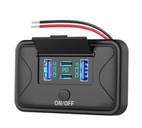 Yarryuter 78W 4 Port 12V USB Outlet Wall Mount, Dual 36W PD & Dual 18W QC3.0 Mount Charger Socket Panel with Button Switch