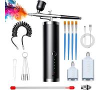 Yarryuter Airbrush Set Portable Airbrush with Compressor Handheld Airbrush Set Ideal for Complex Tasks Such As Tattoos/Manicures A