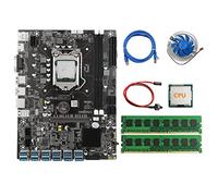 Yarryuter B75 BTC Mining Motherboard+CPU+Fan+2X4G DDR3 RAM+Switch Line+RJ45 Network Cable 12XPCIE USB3.0 LGA1155 DDR3 Slot SATA3.0