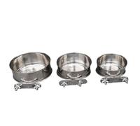 Yarryuter Bird Feeder Parrot Stainless Steel Food Bowl Waterproof Garden Hanging Wild Bird Feeder Bird Accessories,Double Screw 3Piece