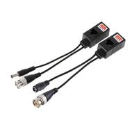 Yarryuter BNC to RJ45 10 Pair Passive Video Power+ Balun Transceiver for CCTV Cameras, Video Balun with Power Adapter Rj45
