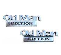 Yarryuter Car Emblem 3D Metal Sticker Badges 2PCS Old Man Edition Waterproof Rustproof Adhesive Old Man Addition A