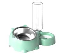 Yarryuter Cat Food and Water Bowl Set Cat Food and Water Dispenser Set Cat Food Bowl Green