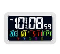 Yarryuter Digital Wall Clock, Digital Clock Battery Operated,8 Inch Desk Clock with Temperature Humidity Day Date White