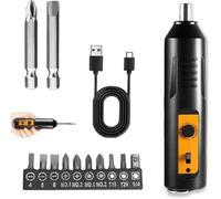 Yarryuter Electric Screwdriver,Automatic Home Repair Tool Kit with Led Light,USB Rechargeable Cordless Magnetic Screwdriver B