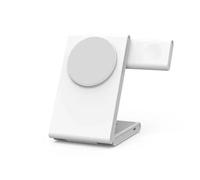 Yarryuter Foldable Wireless Charger Stand for 15/14 and Watch S8/7 Magnetic Fast Charging Dock White