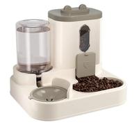 Yarryuter Fully Automatic Cat Food Dispenser Water and Food Integrated Automatic Feeding System Cute Design Water Dispenser Grey