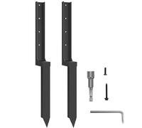 Yarryuter Heavy Duty Steel Fence Anchor Ground Spike Wooden Fence Post for Repairing 2 Pack