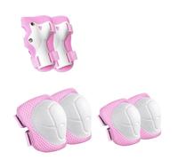Yarryuter Knee Pads for Kids Toddler Protective Gear Knee Pads for Girls Boys with Wrist Guards Pink