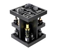 Yarryuter Large Capacity for Men Cologne Organizer 3 Tier Wood Perfume Shelf Rotate Function Desk Nightstand Gift Set