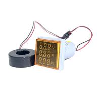 Yarryuter LED Digital Voltmeter Ammeter Meter AC6-500V Signal Lights Voltage Current Frequency Meter Indicator Tester Yellow