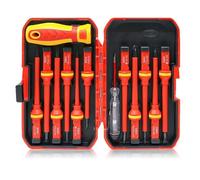 Yarryuter Magnetic Slotted Bits 1000V VDE Insulated Screwdriver Set for Electrical Repair Professional 13PCS Set