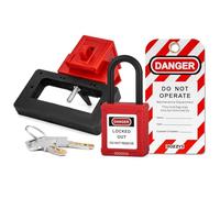 Yarryuter Medium Clip-on Circuit Breaker Lockout Device with Lotopad Lockand Tag for 480/600V Clamp-on Breaker Lock Out Tag Out C