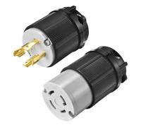Yarryuter NEMA L15-30P/30C Twist Locking Plug Connector Set, Male/Female, 30Amp, AC 250 Volt, 3 Pole-4 Wire, Grounding for Safe Electrical Applications