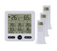 Yarryuter One-to-Three Wireless Weather Station Color Screen Alarm Monitor Indoor andOutdoor Digital Thermometer andHygrometer