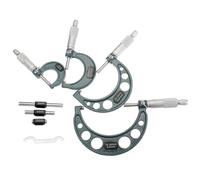 Yarryuter Outside Micrometer Set Machinist Tool Accuracy Carbide Micrometer Set 0-4Inch 0-100mm 4 0.01mm 4Pcs