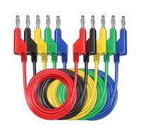 Yarryuter P1036 5PCS 4mm Copper Banana Plug to Banana Plug Multimeter Test Leads Soft PVC Cable 1M Wire 1000V 15A
