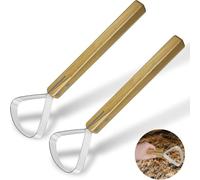 Yarryuter Pelt Scraper Fleshing Tool 2 PCS Leather Making Tools Flesher Tanning Tools for Supplies Pelt Hide Scraper