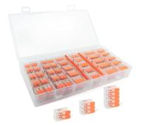 Yarryuter Push-in Lever Wire Connector Kit 90 PCS Transparent Compact Splice 2/3/5 Conductor Electrical Connectors for Wiring