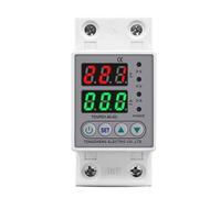 Yarryuter Rail 220V Adjustable Over and Under Voltage Protective Device Protector Relay Monitor Current Limit 63A