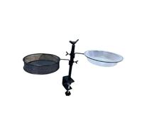 Yarryuter Railing Clamp Bird Feeder Adjustable Height Deck Bird Feeders with Clamp Bird Feeding Station Flower Pot Stand 360Degree