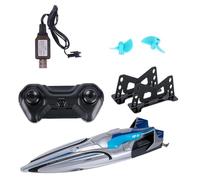 Yarryuter S1 2.4G High-Speed Remote Control Speedboat 30Km/H Waterproof Electric Remote Control Double Propoler Silver