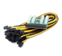 Yarryuter Server Power Conversion Board 12 Ports Breakout Board Plus 12Pcs 6Pin 50cm image Cables with Toggle Switch