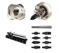 Yarryuter Short Stubby Mini Screwdriver 10in1 Set- Double-Headed S2 Steel Bits, for Tight Spots, Cellulose Acetate Fiber Handles