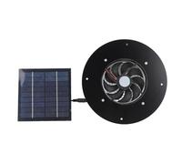 Yarryuter Solar Panel 10 Inch Round Ventilation Case Exhaust Fan for Chicken Coop Greenhouse Shed Dog Kennel