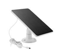 Yarryuter Waterproof 4W Solar Panel Charger for Home Security Camera Solar Cells Powered Charger with Charging Cable,White