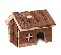 Yarryuter Wooden House Exquisite House with Chimney for Hamster Chinchillas Guinea Pigs