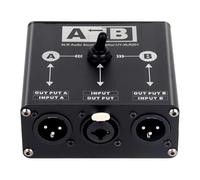 Yarryuter XLR Balanced Audio Source Switcher 2 in 1 Out or 1 in 2 Out Manual 2 Male 1 Female Connector for Mic Sound Card Mixer