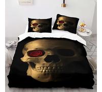 YARUHAN Bedding Set 135 * 200CM Dark retro romance 3D motifs Kids Duvet Cover Set,Single Size，Breathable Comfortable Bedding Set 3 pcs for Teen Room Decor#YR8