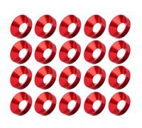 Yaruijia 20Pcs M2 M2.5 M3 M3.5 M4 M5 M6 M8 M10 Aluminum Alloy Flat Countersunk Washer Shims for RC Drone FPV PC Build Mechanical Repair (Red, M3.5)