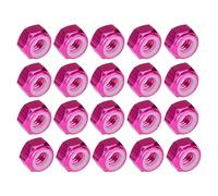 Yaruijia 20Pcs M2 M3 M4 M5 M6 M8 Aluminum Alloy Nylon Insert Lock Nut Self-Locking Hex Nuts Locknuts for Automotive, Motorcycle, Bicycle, DIY (Peach, M4)