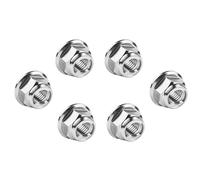 Yaruijia Flange Full Metal Lock nut M6 M8 M10 M12 Sprocket Nut 6AL4V Titanium Flange Lock Nut Pack of 6 (Titanium, M6 x 1.0mm)