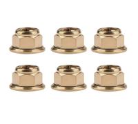 Yaruijia Flange Full Metal Lock nut M6 M8 M10 M12 Sprocket Nut 6AL4V Titanium Flange Lock Nut Pack of 6 (Bronze, M10 x 1.25mm)
