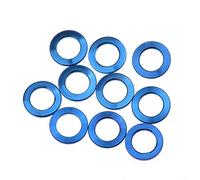 Yaruijia Titanium Alloy Washers M5 M6 Bicycle Bolts Screw Spacer 5mm 6mm Pack of 10 (m6, Blue)