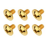 Yaruijia Titanium Bolt M6X10/15/20mm Torx Head Screw for Riding Brake Level Stem Bike Parts Fasteners Pack of 6 (Gold, M6x10mm)
