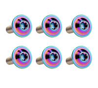 Yaruijia Titanium Bolt M6X10/15/20mm Torx Head Screw for Riding Brake Level Stem Bike Parts Fasteners Pack of 6 (Rainbow, M6x20mm)
