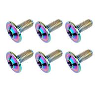 Yaruijia Titanium Bolt M6X10/15/20mm Torx Head Screw for Riding Brake Level Stem Bike Parts Fasteners Pack of 6 (Rainbow, M6x15mm)