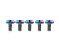 Yaruijia Titanium Bolt M6x12 15 20 25 30 35mm /M8x15 20 25 30 35 40mm Umbrella Head Allen Screw for Bicycle Motorcycle Disc Brake Parts Pack of 5 (M6X12mm, Ranibow)