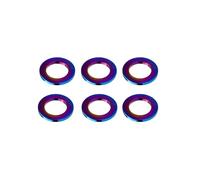 Yaruijia Titanium M4 M5 M6 M8 M10 Titanium Flat Washer 6AL4V Aerospace Grade 5 Titanium Sealing Ring for Screw Bolt Nut Pack of 6 (Burn Blue, M8)