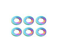 Yaruijia Titanium M4 M5 M6 M8 M10 Titanium Flat Washer 6AL4V Aerospace Grade 5 Titanium Sealing Ring for Screw Bolt Nut Pack of 6 (Rainbow, M4)