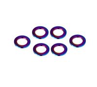 Yaruijia Titanium M4 M5 M6 M8 M10 Titanium Flat Washer 6AL4V Aerospace Grade 5 Titanium Sealing Ring for Screw Bolt Nut Pack of 6 (Burn Blue, M4)