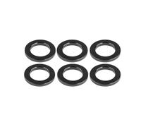Yaruijia Titanium M4 M5 M6 M8 M10 Titanium Flat Washer 6AL4V Aerospace Grade 5 Titanium Sealing Ring for Screw Bolt Nut Pack of 6 (Black, M6)