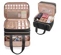 Yarwo Medical Supplies Bag, First Responder Storage, Nurse Bag with Handle,Portable Emergency Kits Trauma Organizer with More Storage for Medical Supplies Black